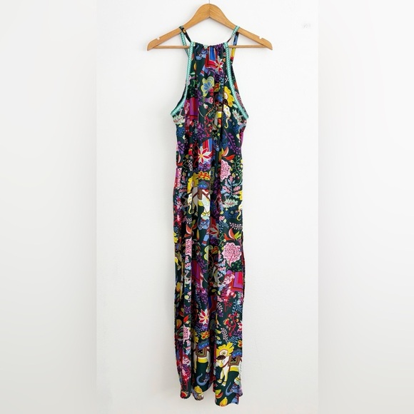 American & Beyond Boho Novelty Print Elephant Floral Coastal Maxi Dress Size M - Picture 8 of 14